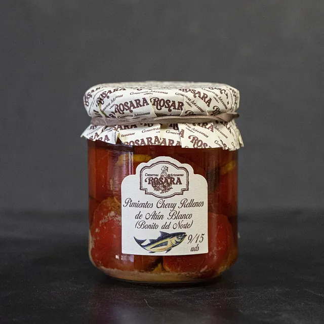 La Jamonería ROSARA - PIMIENTOS CHERRY RELLENOS DE ATÚN BLANCO (BONITO DEL NORTE)